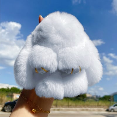 Handgefertigte, weiche Bunny-PomPom-Anhänger