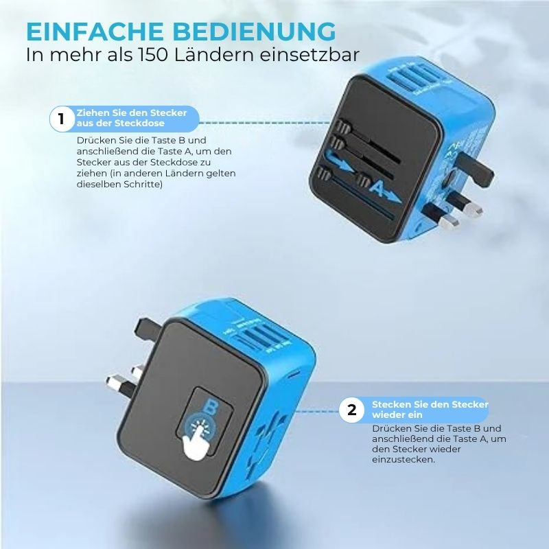 All-in-One-Reiseladegerät und Wechselrichter – +150 Länder