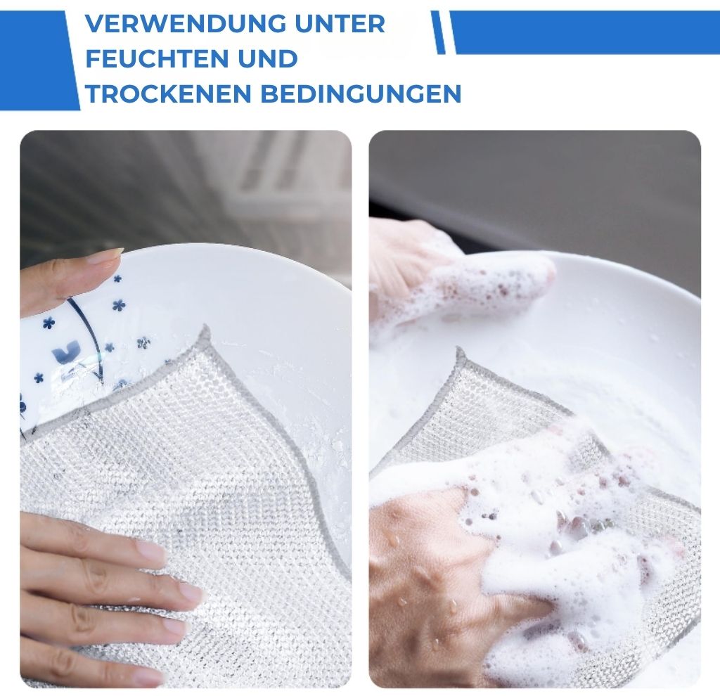 Wiederverwendbare Silver Mesh-Scheuertücher (10 Stück) – Hart gegen Flecken, sanft zu Oberflächen