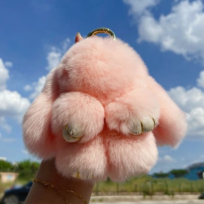 Handgefertigte, weiche Bunny-PomPom-Anhänger