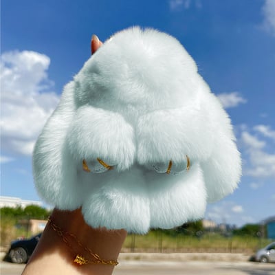 Handgefertigte, weiche Bunny-PomPom-Anhänger
