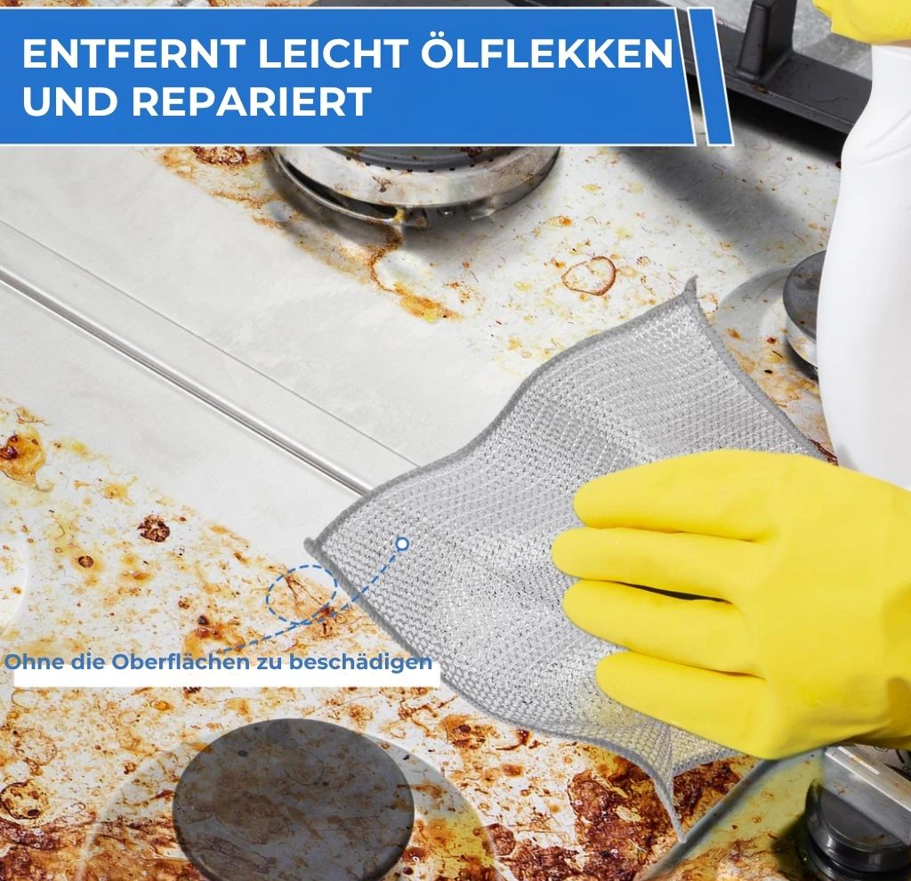 Wiederverwendbare Silver Mesh-Scheuertücher (10 Stück) – Hart gegen Flecken, sanft zu Oberflächen
