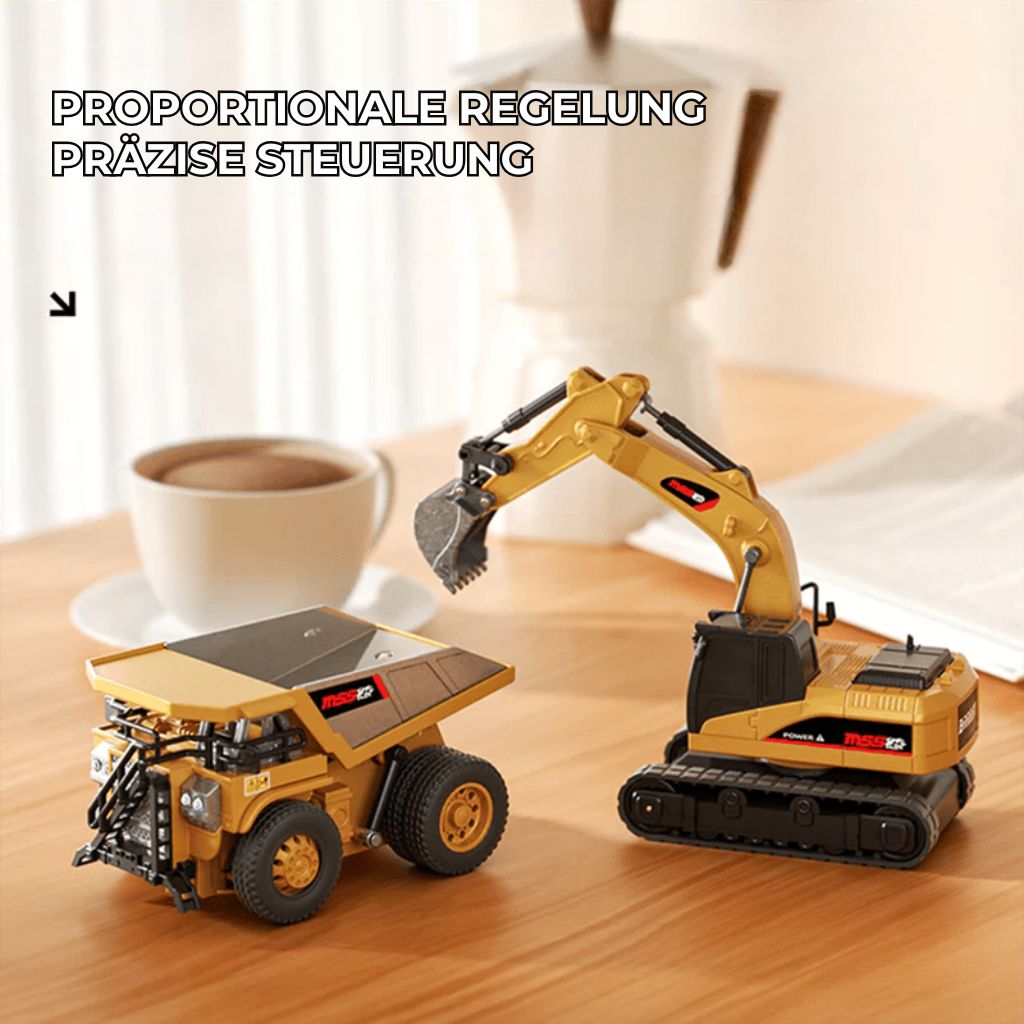 1:64 Mini-RC-Bausatz – Gabelstapler, Bagger  Kippwagen
