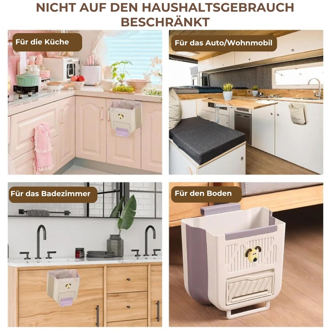 Platzsparender, zusammenklappbarer Abfallbehälter