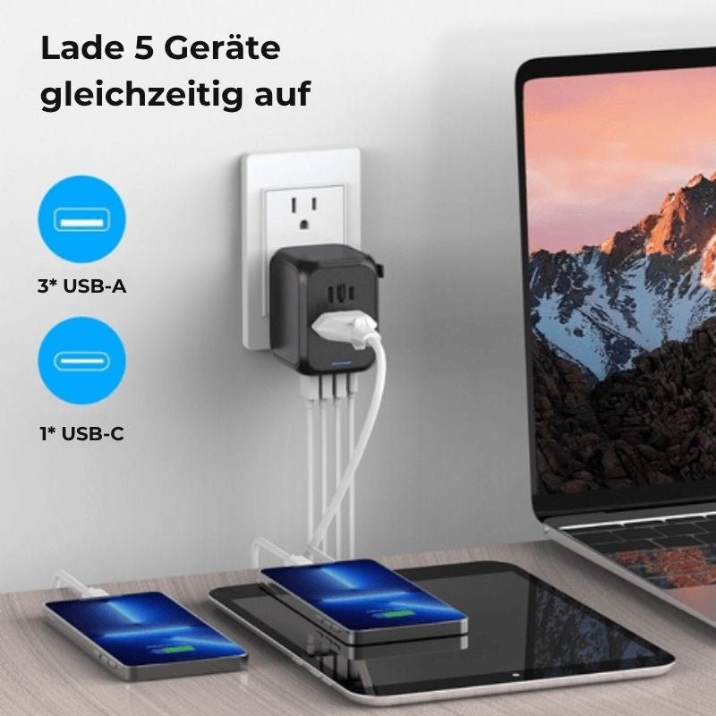 All-in-One-Reiseladegerät und Wechselrichter – +150 Länder