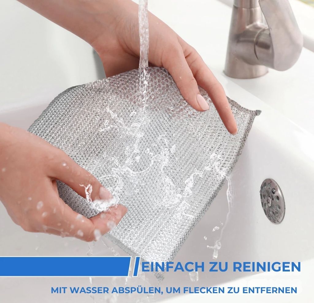 Wiederverwendbare Silver Mesh-Scheuertücher (10 Stück) – Hart gegen Flecken, sanft zu Oberflächen
