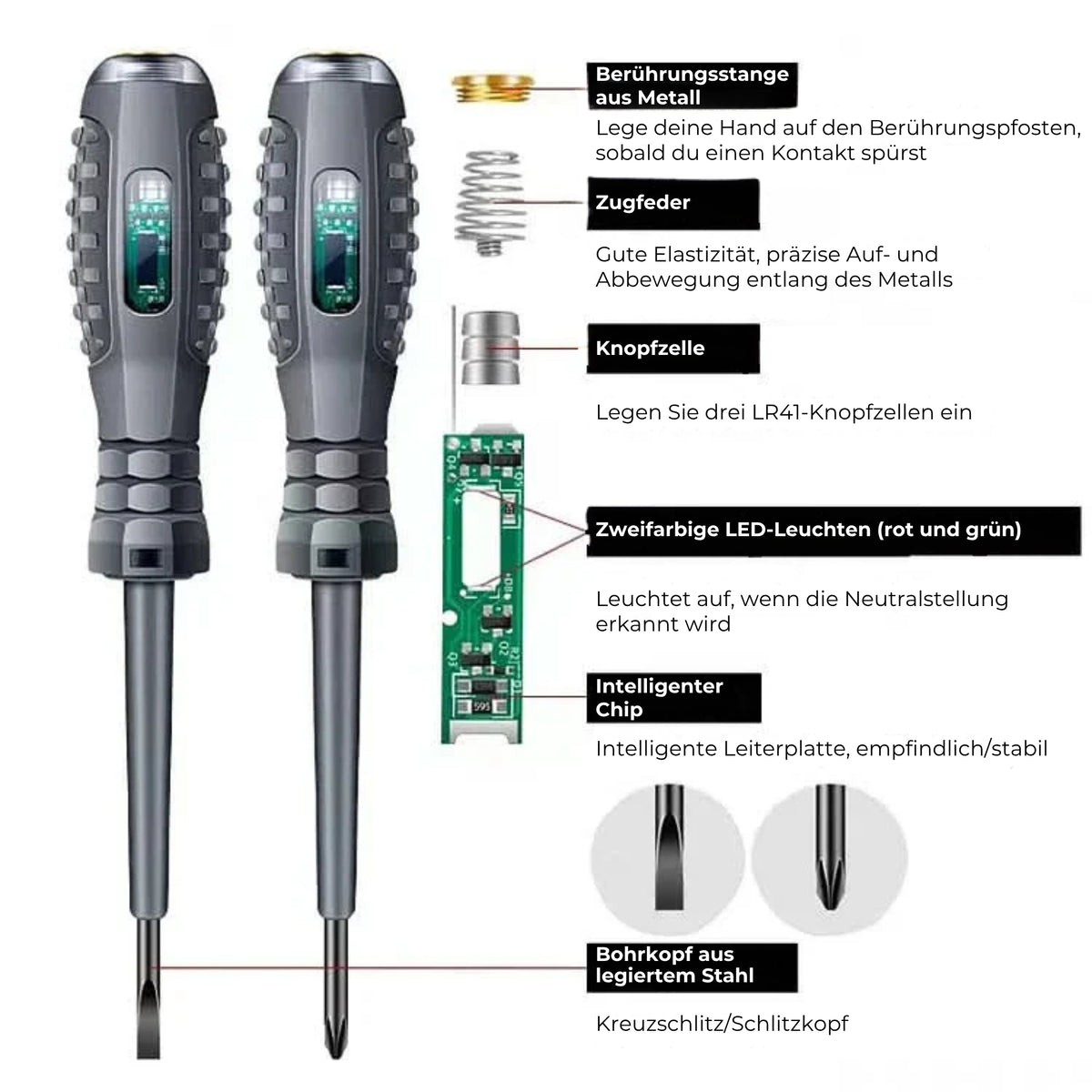 2-in-1-Schraubendreher und Stromdetektor