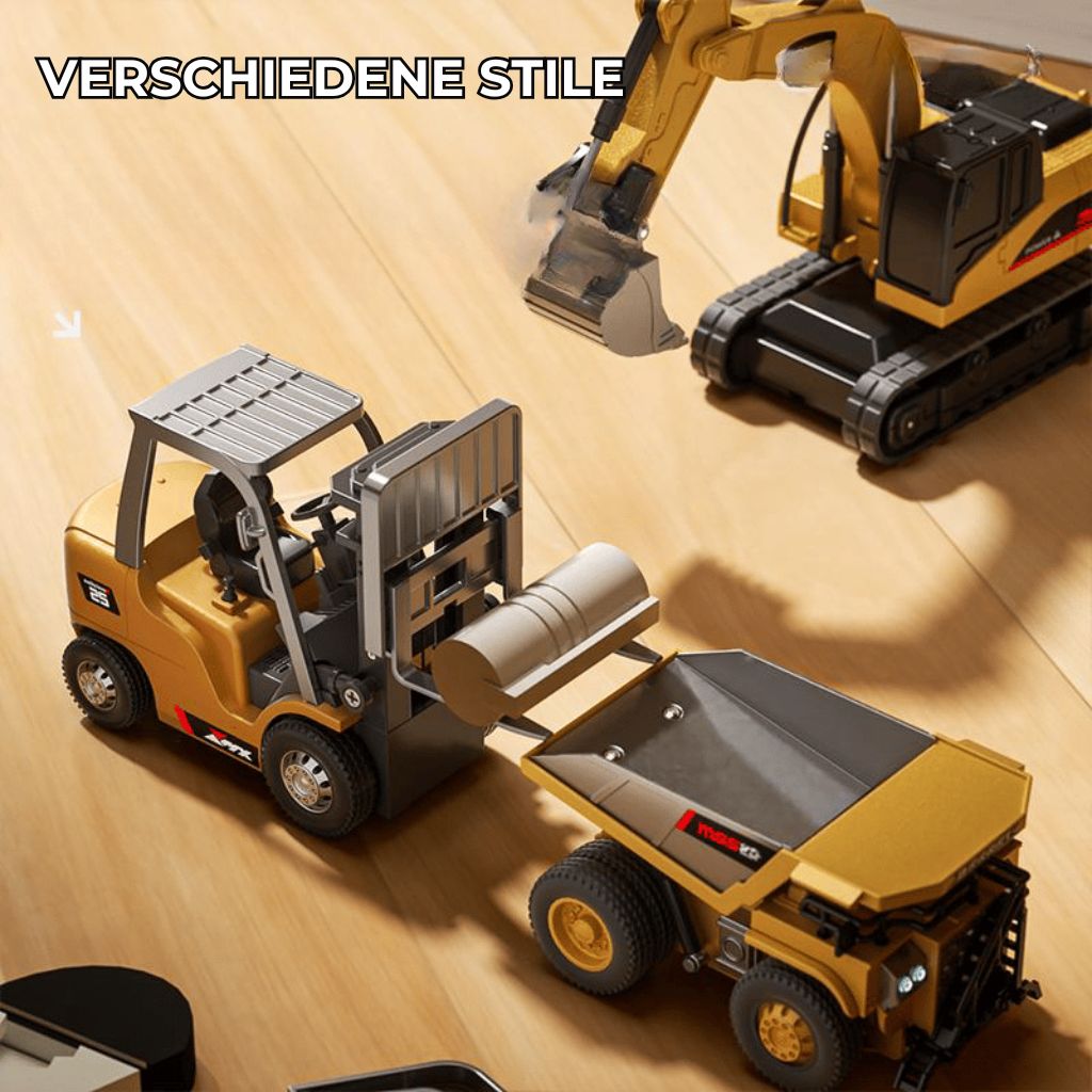 1:64 Mini-RC-Bausatz – Gabelstapler, Bagger  Kippwagen