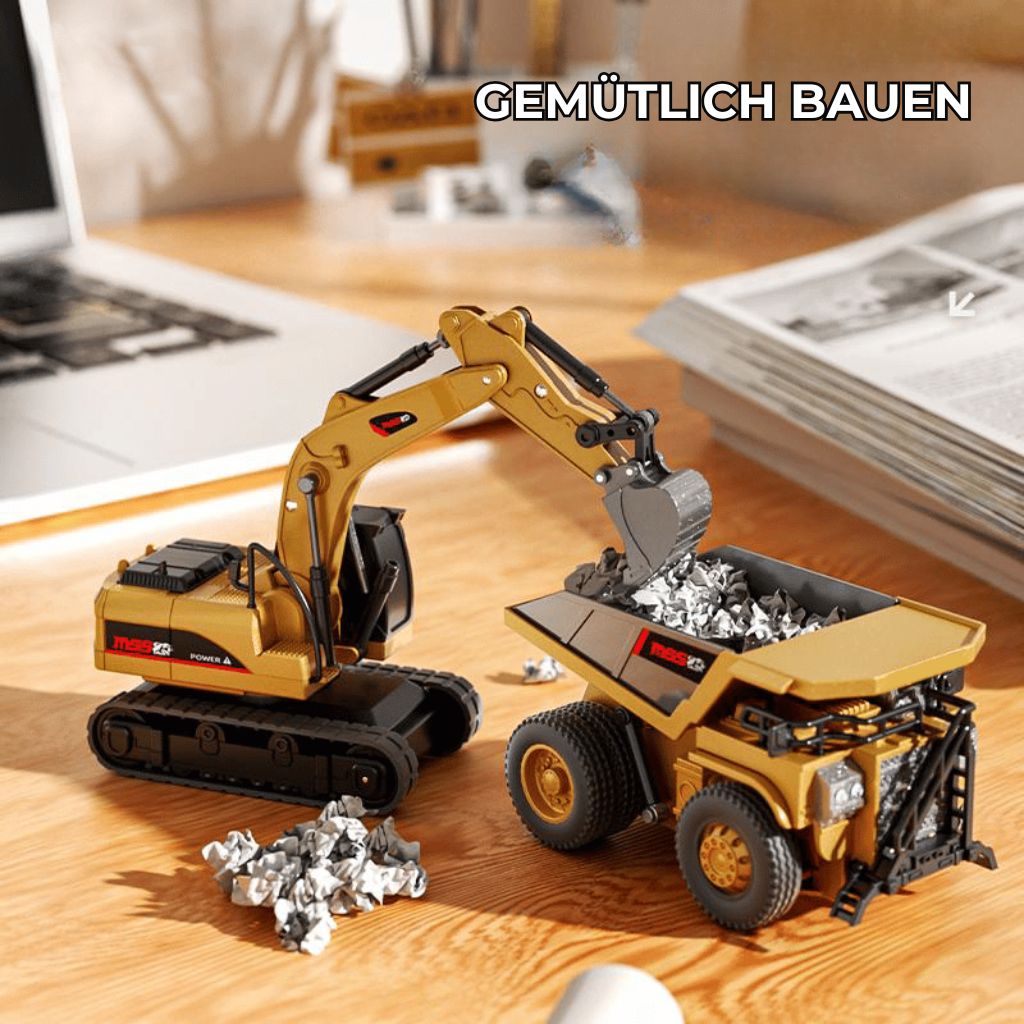 1:64 Mini-RC-Bausatz – Gabelstapler, Bagger  Kippwagen