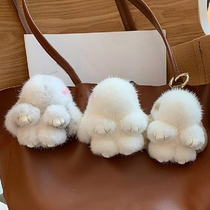 Handgefertigte, weiche Bunny-PomPom-Anhänger
