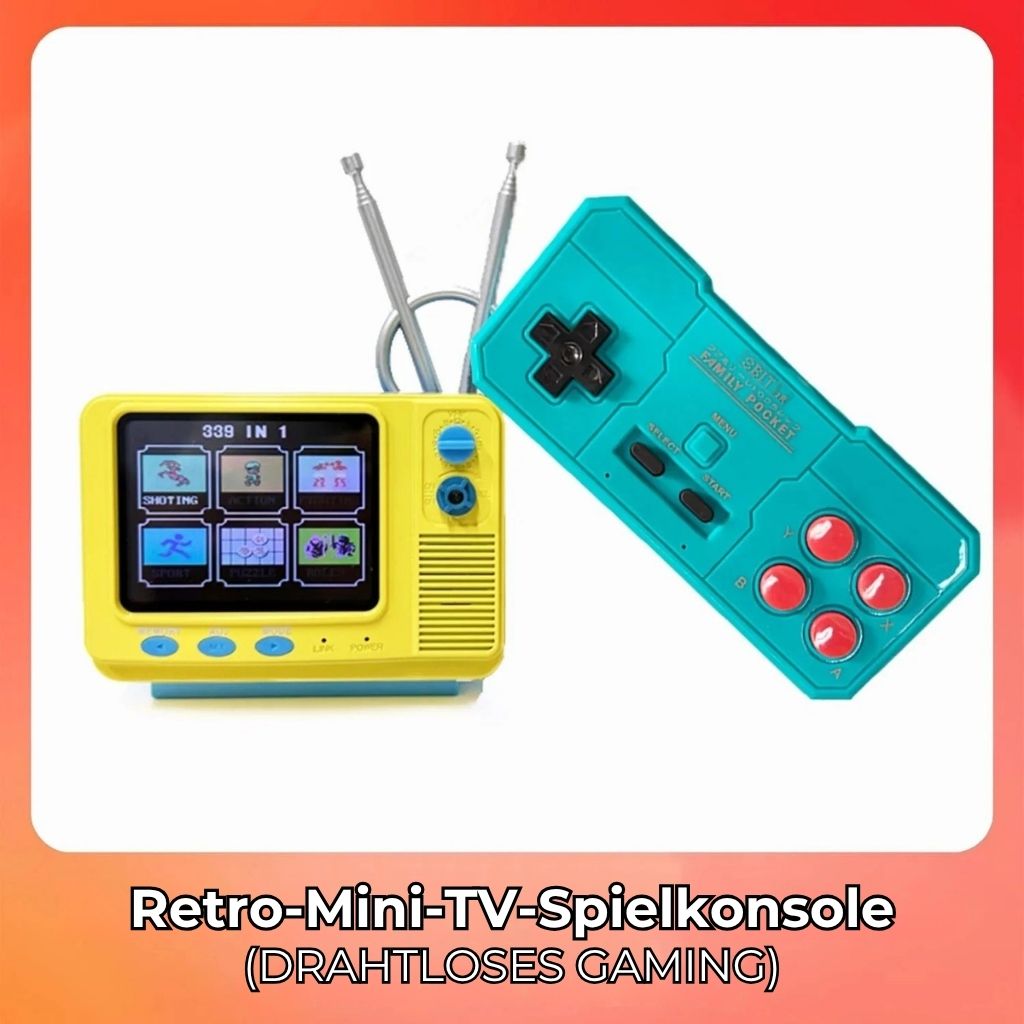 Retro-Mini-TV-Spielkonsole mit kabellosem Controller