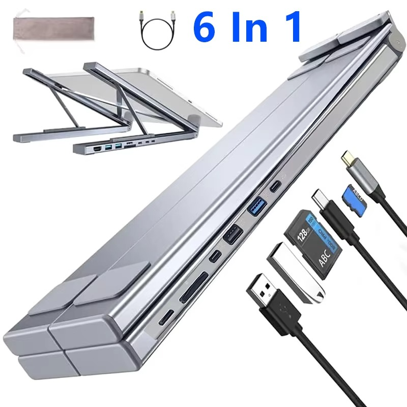 8-in-1-Laptop-Dockingstation – verstellbarer Ständer, 4K-HDMI und schnelle Datenübertragung