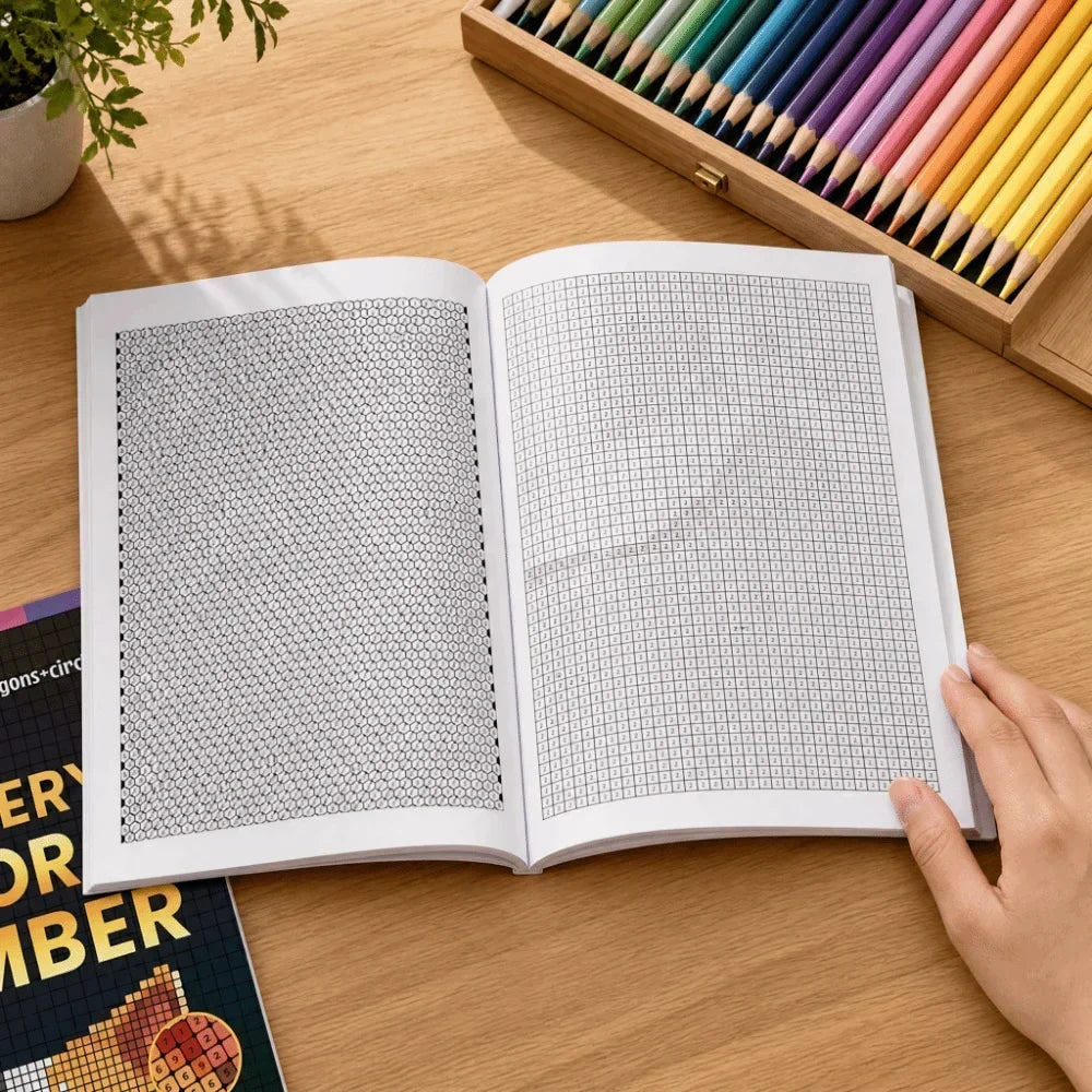 Malen nach Zahlen – Mosaik-Malbuch