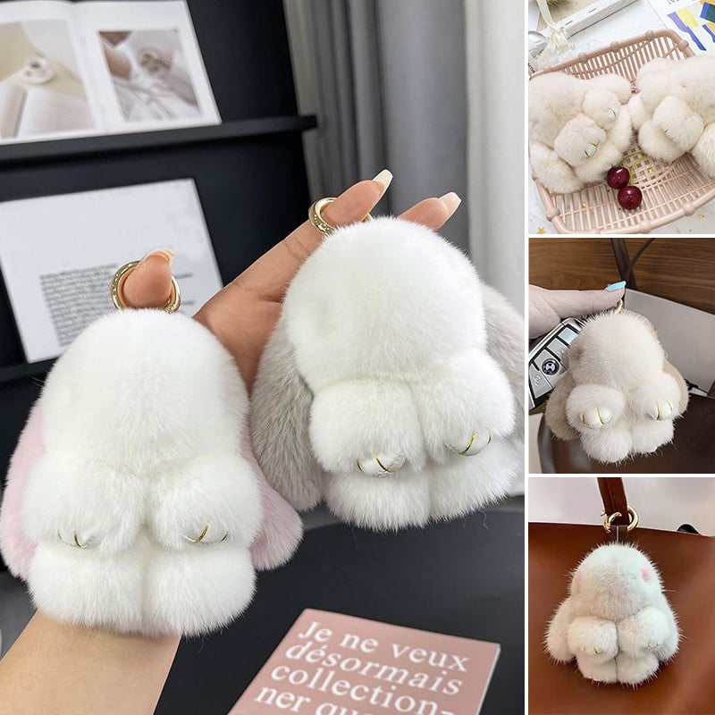 Handgefertigte, weiche Bunny-PomPom-Anhänger