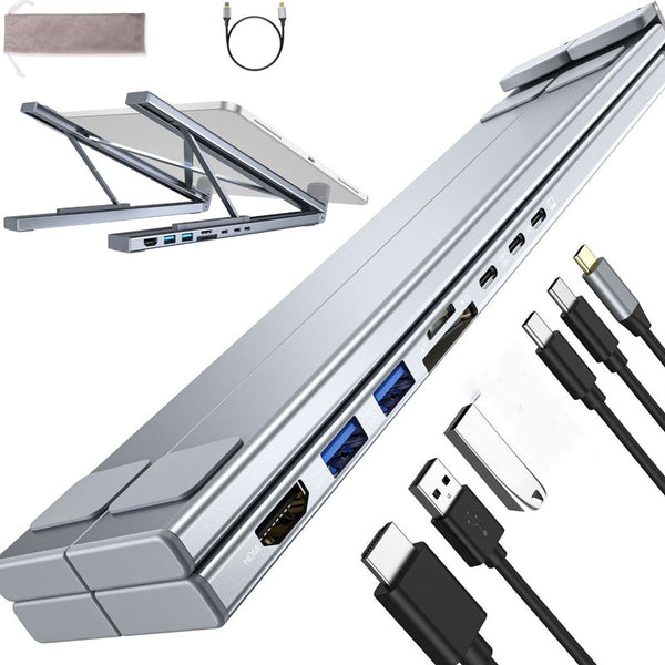 8-in-1-Laptop-Dockingstation – verstellbarer Ständer, 4K-HDMI und schnelle Datenübertragung